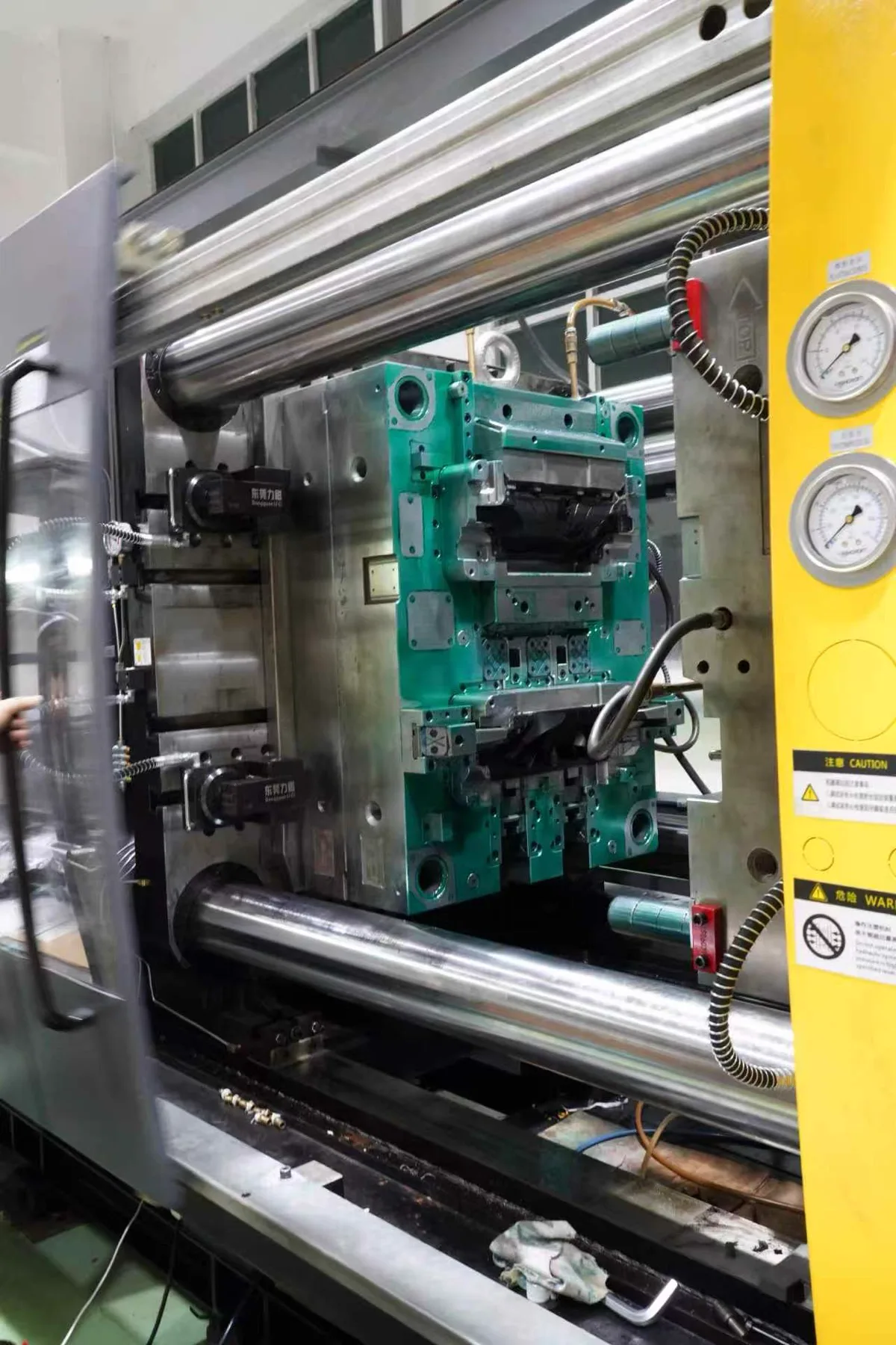 Injection mold prepared for a mold trial